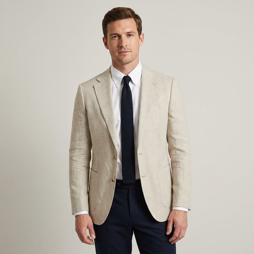 Men’s Blazer with Peak Lapels and Patch Pockets 2
