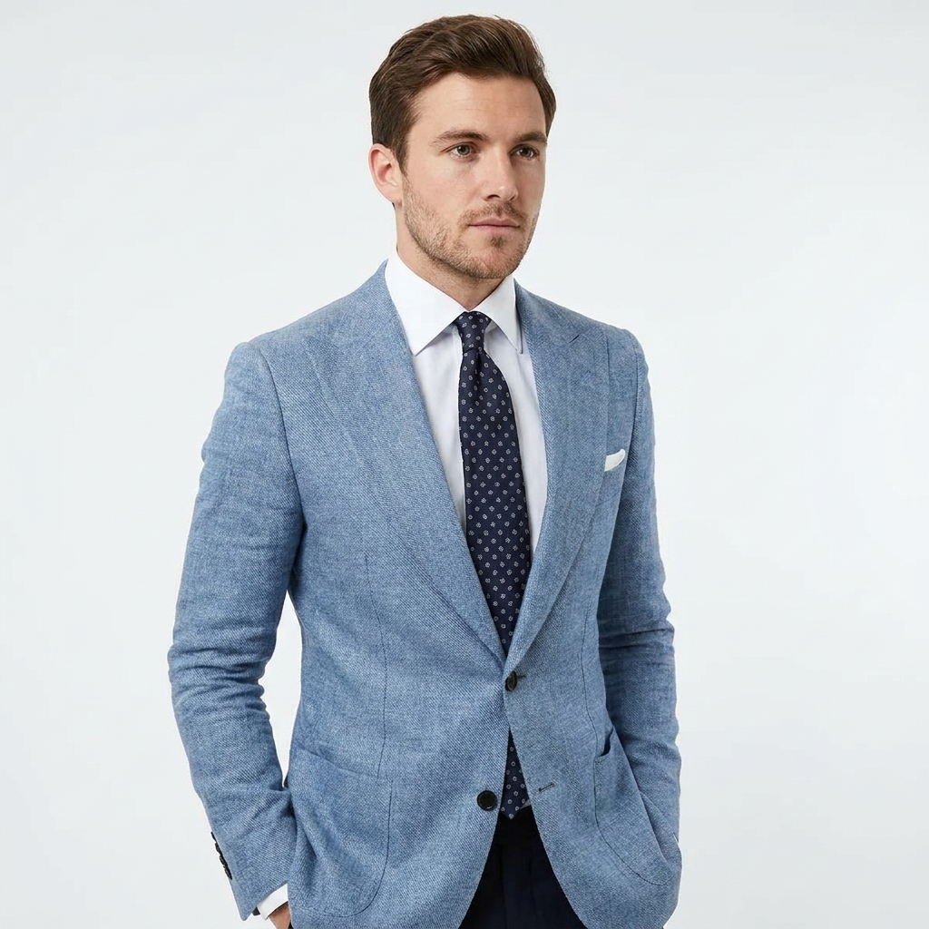 Men’s Blazer with Peak Lapels and Patch Pockets 5