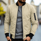 Men’s Bomber Jacket with Sleeve Zip Pocket Khaki