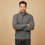 Men’s Cable Knit Sweater with Button Placket 1