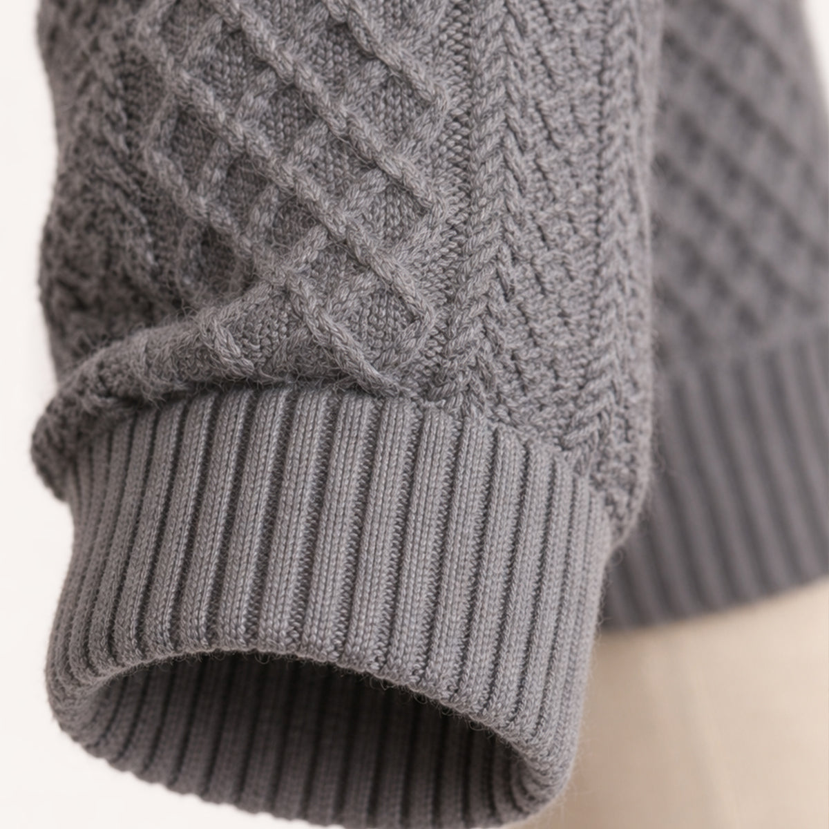 Men’s Cable Knit Sweater with Button Placket 3