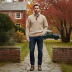 Men’s Cable Knit Sweater with Button Placket 8