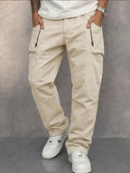 Men’s Cargo Pants with Zippered Pockets Apricot