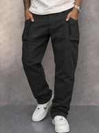 Men’s Cargo Pants with Zippered Pockets Black