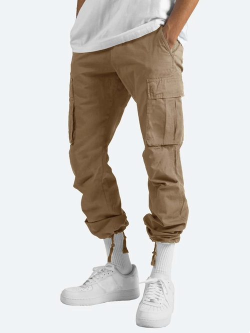 Men’s Cargo Pants with Zippered Pockets Khaki