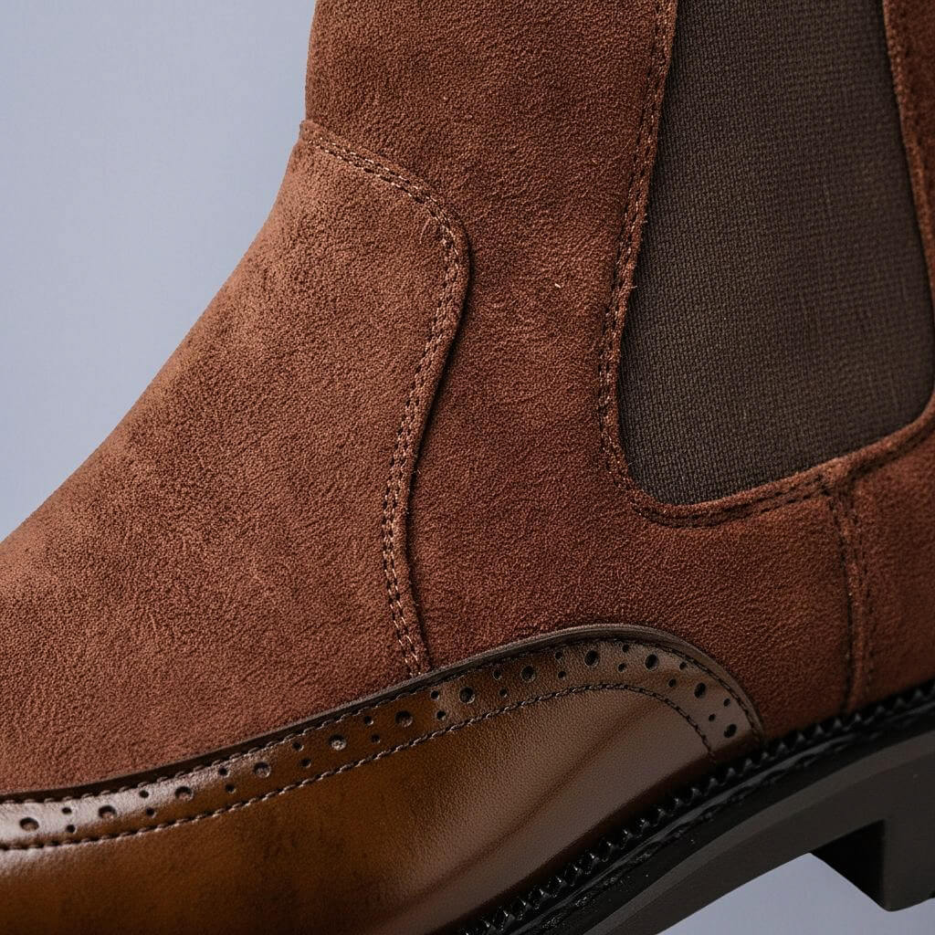 Men’s Chelsea Boots with Brogue Detailing