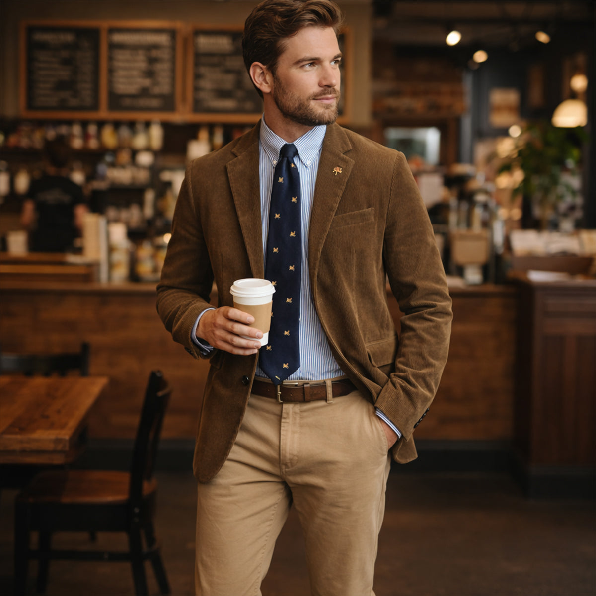 Men’s Corduroy Blazer with Button Closure 6