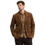 Men’s Corduroy Blazer with Button Closure Brown