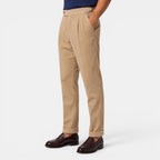 Men’s Corduroy Pleated Trousers with Cuffed Hems 1