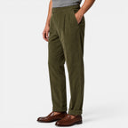 Men’s Corduroy Pleated Trousers with Cuffed Hems 7