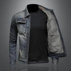 Men’s Denim Jacket with Zipper and Flap Pockets 1