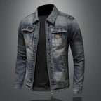 Men’s Denim Jacket with Zipper and Flap Pockets 2