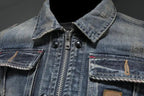 Men’s Denim Jacket with Zipper and Flap Pockets 4