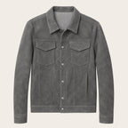 Men’s Faux Suede Trucker Jacket with Snap Buttons 4