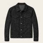 Men’s Faux Suede Trucker Jacket with Snap Buttons 5