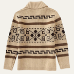 Men’s Geometric Pattern Knit Zip Cardigan 2