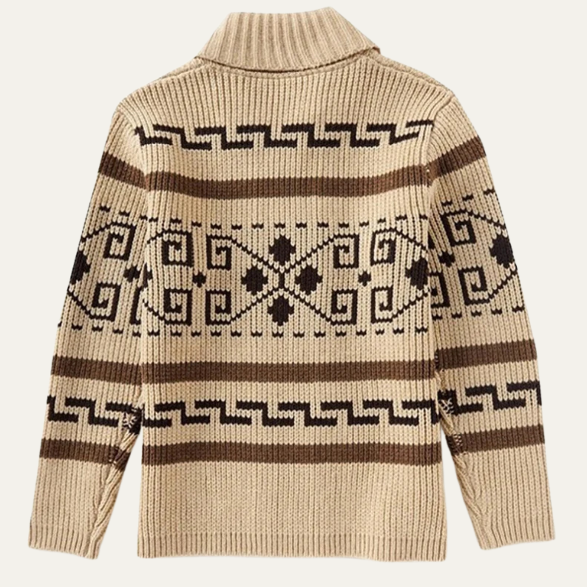 Men’s Geometric Pattern Knit Zip Cardigan 2