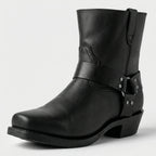 Men’s Harness Boots with Square Toe Black