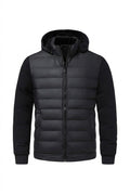 Men’s Hybrid Puffer Jacket with Hood Black