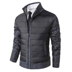 Men’s Hybrid Quilted Knit Jacket Dark Grey