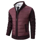 Men’s Hybrid Quilted Knit Jacket Red