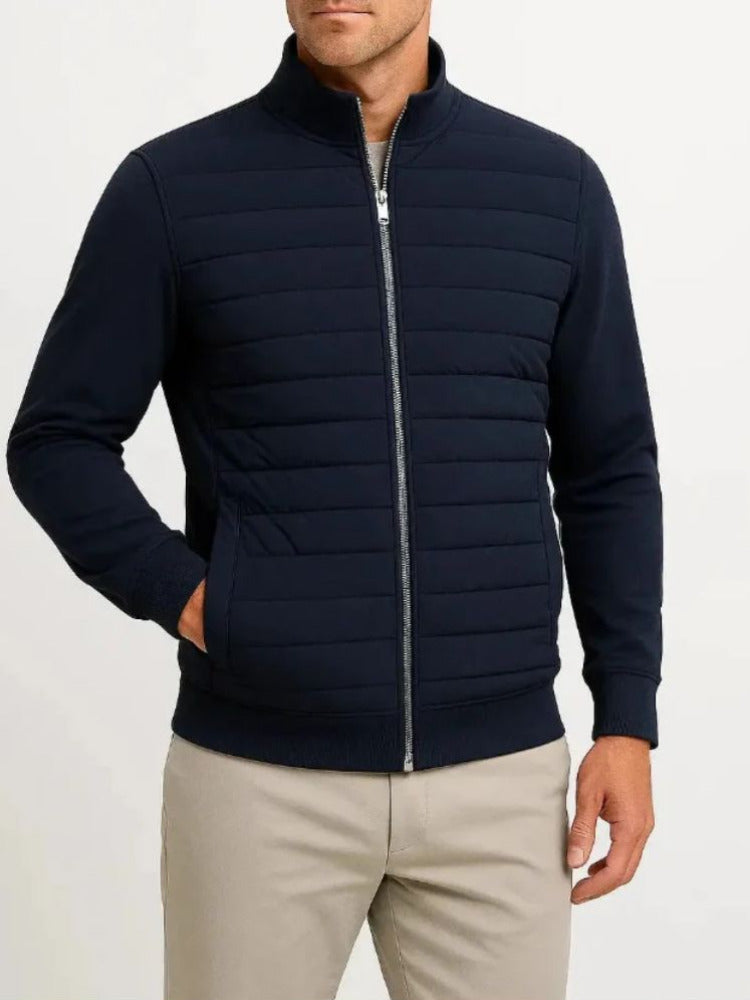 Men’s Hybrid Quilted Zip-Up Jacket Navy