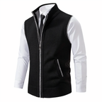 Men’s Knit Zip-Up Sleeveless Vest Black