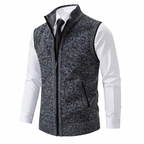Men’s Knit Zip-Up Sleeveless Vest Dark Gray
