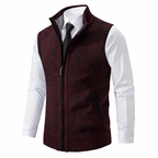 Men’s Knit Zip-Up Sleeveless Vest Red