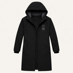 Men’s Long Hooded Jacket with Front Zip and Drawstring 3