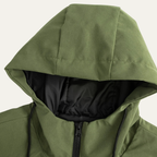 Men’s Long Hooded Jacket with Front Zip and Drawstring 4