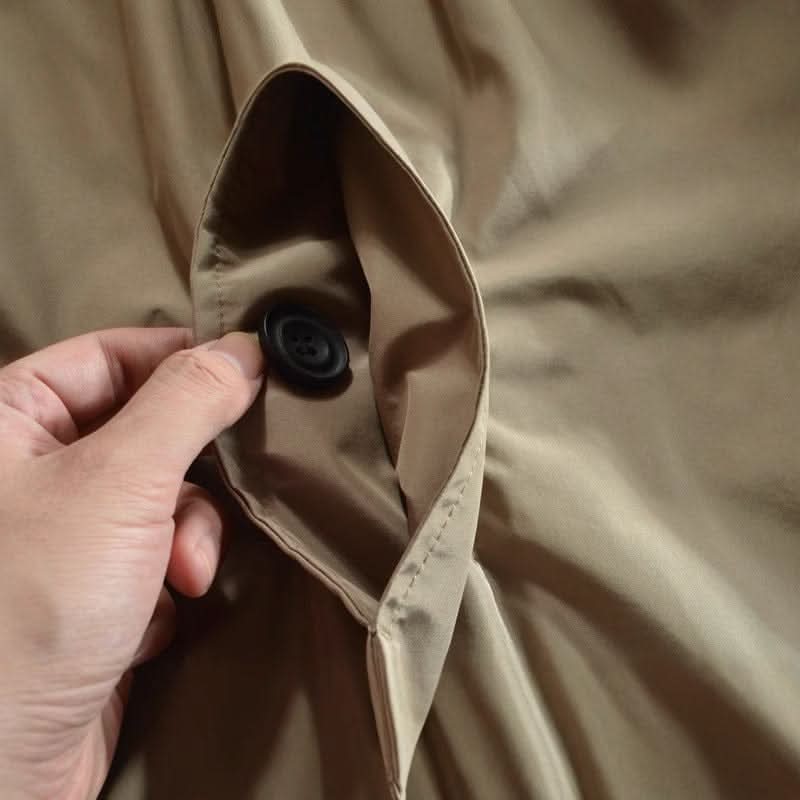 Men’s Mid-Length Button-Front Coat with Point Collar 4