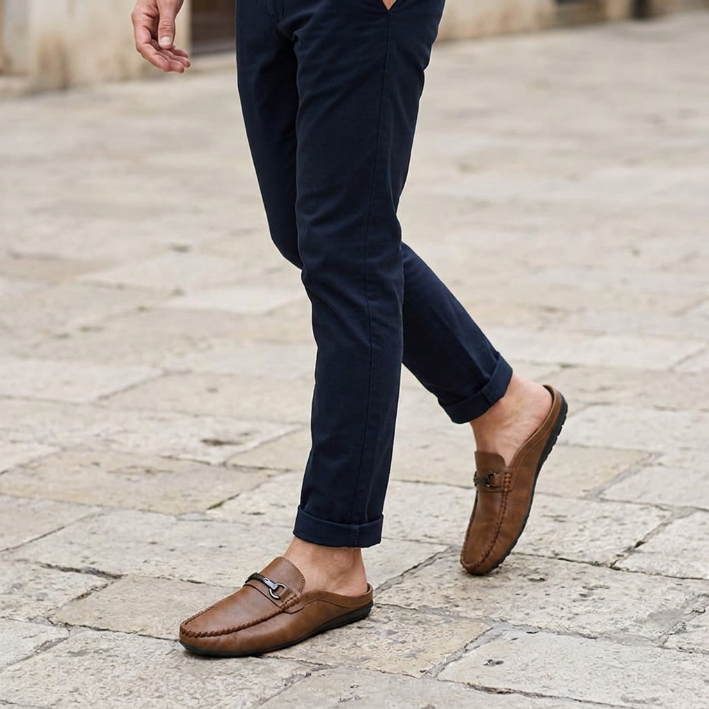 Men’s Mules with Metal Hardware Detail 4