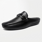 Men’s Mules with Metal Hardware Detail Black