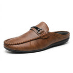 Men’s Mules with Metal Hardware Detail Brown