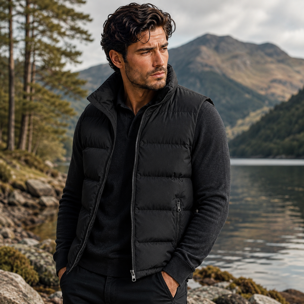 Men’s Padded Puffer Vest with Zip Pockets 9