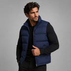 Men’s Padded Puffer Vest with Zip Pockets Blue