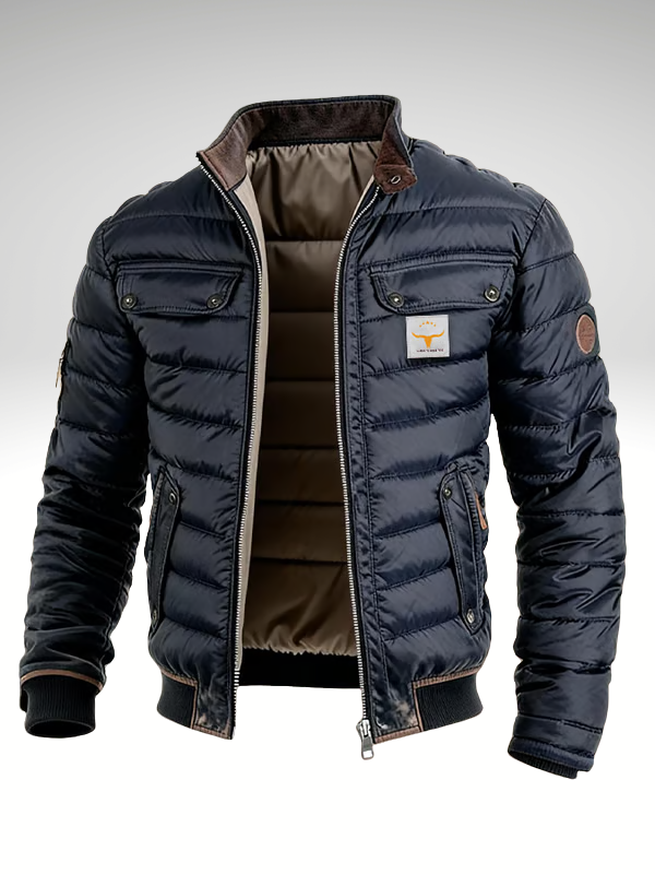 Men’s Quilted Bomber Jacket with Flap Pockets 1