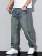 Men’s Relaxed Fit Denim Jeans Light Gray