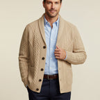 Men’s Shawl Collar Cable Knit Cardigan 1