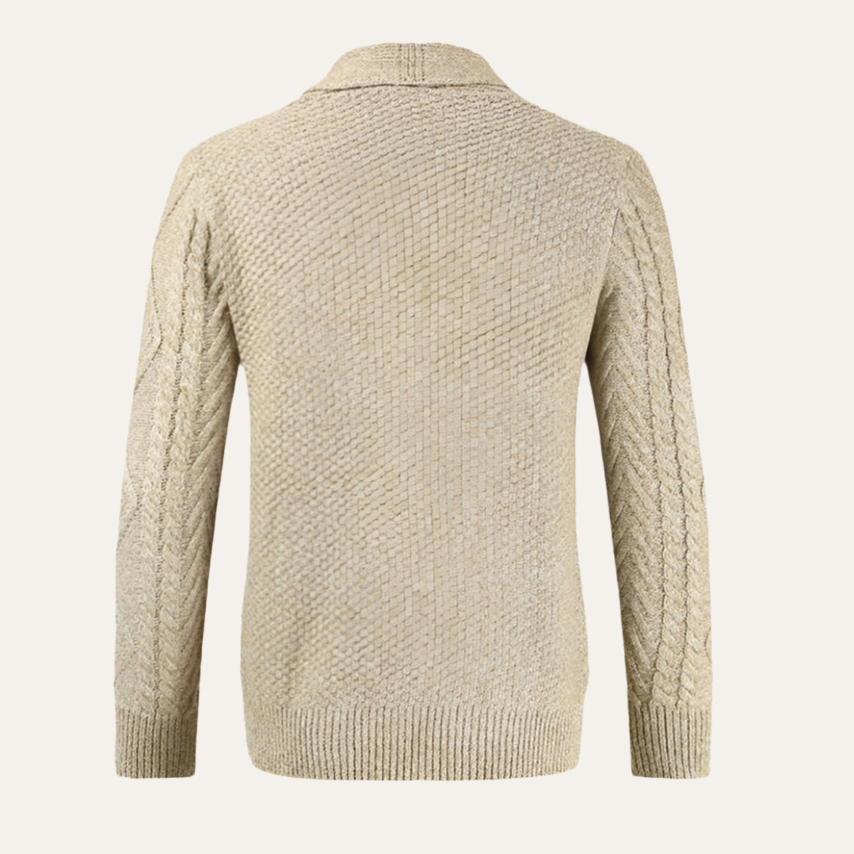 Men’s Shawl Collar Cable Knit Cardigan 2