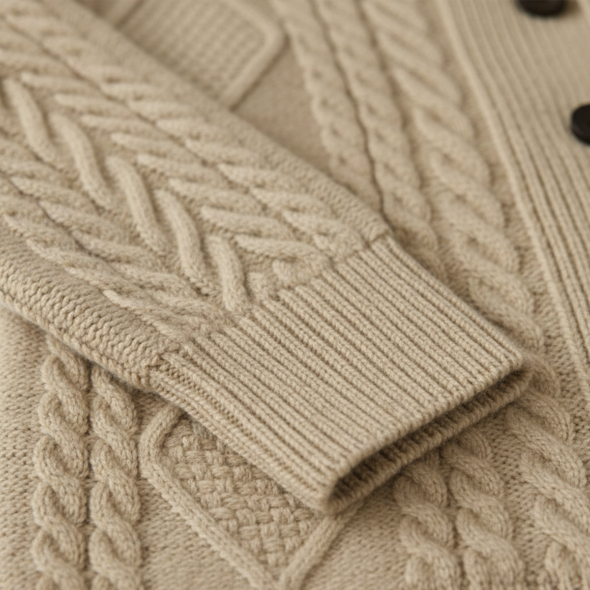 Men’s Shawl Collar Cable Knit Cardigan 4