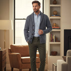 Men’s Shawl Collar Cable Knit Cardigan 9