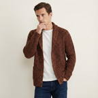 Men’s Shawl Collar Ribbed Knit Cardigan 2