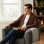 Men’s Shawl Collar Ribbed Knit Cardigan 6