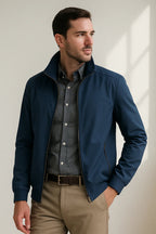 Men’s Stand Collar Zip-Up Bomber Jacket 1