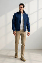 Men’s Stand Collar Zip-Up Bomber Jacket 2