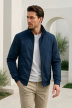 Men’s Stand Collar Zip-Up Bomber Jacket 3