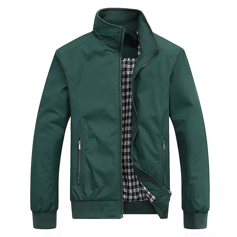 Men’s Stand Collar Zip-Up Bomber Jacket 4