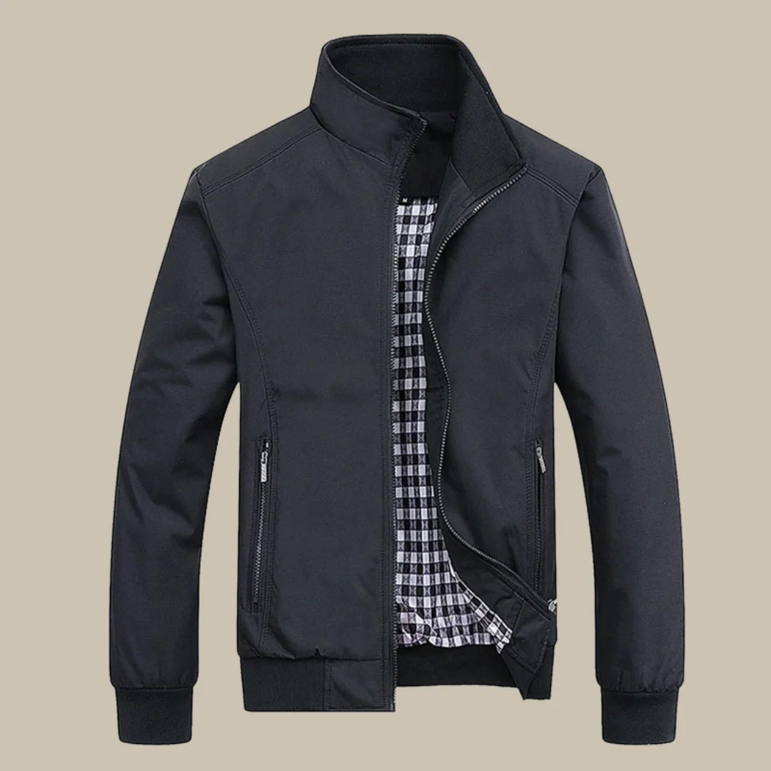 Men’s Stand Collar Zip-Up Bomber Jacket 5